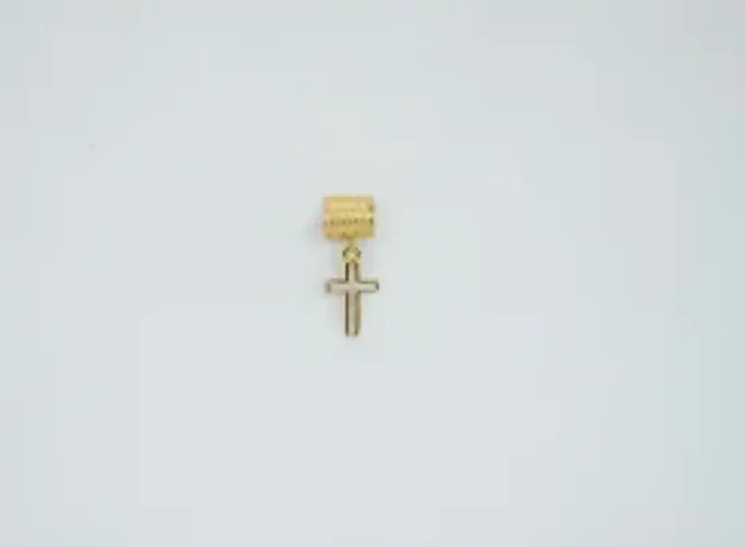 BERLOQUE FOLHEADO OURO 18K PINGENTE CRUZ