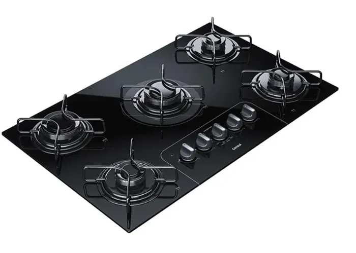 Cooktop 5 Bocas a Gás com Controle Fácil e Acendimento Automático Vidro - Bivolt - Consul