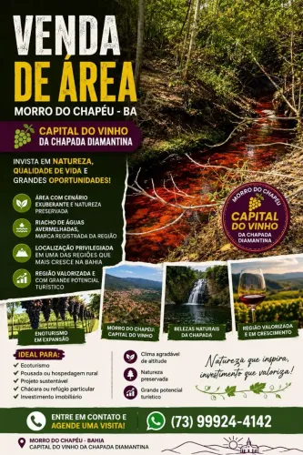 Sitio em Morro do Chapéu area grande com 19hec
