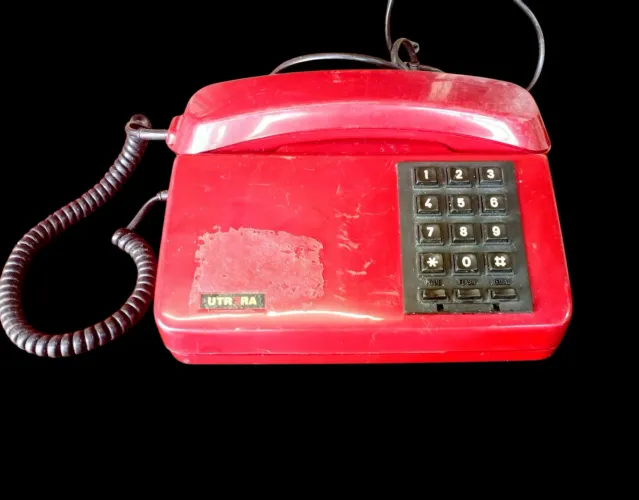 Telefone Fixo Utrera Vermelho Vinho Vintage 