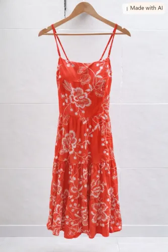 Vestido laranja florido