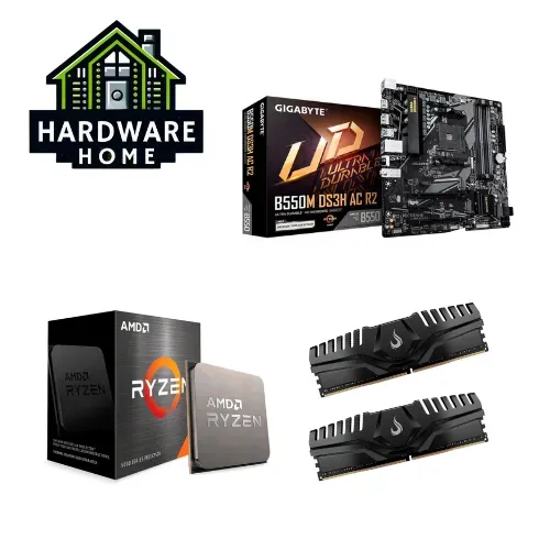 Kit Gamer AMD Ryzen 7 5700 + Placa-Mãe Gigabyte B550M DS3H AC R2 + 16GB RAM DDR4-Novo