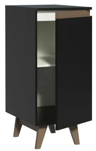 Armário Multiuso 1 Porta Baixo Preto