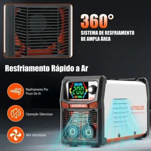 Máquina Solda Inversora Portatil Mma Tig 200 amperes