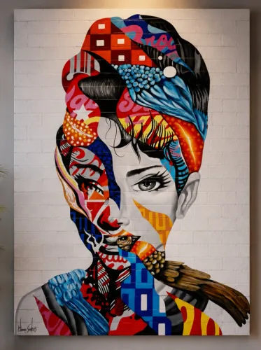Quadro Mulher no Abstrato II - Pintura a mão - Tela Grande 1,50/ 1,10