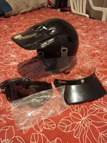 Capacete aberto pro tork n°58 + óculos