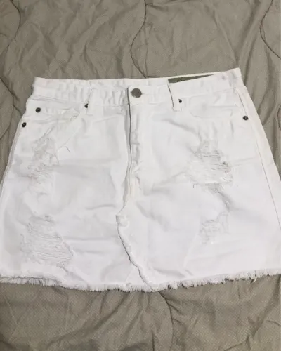 saia jeans canal branca