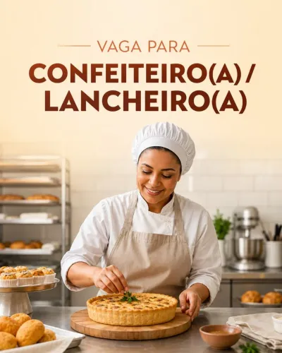 Vaga de Auxiliar de Confeiteiria/Lancheira