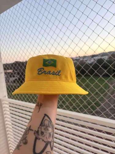 Chapéu Amarelo Brasil Copa do Mundo Tamanho G