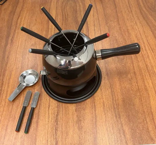 Jogo de Fondue Cervinia Forma Inox - 6 Garfos + Queimador - Novo / Pouco Usado