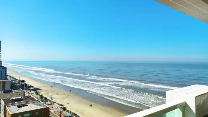 APARTAMENTO PARA VENDA PÉ NA AREIA 02 QUARTOS 71,30M² VISTA MAR NO CENTRO DE MONGAGUÁ SP.