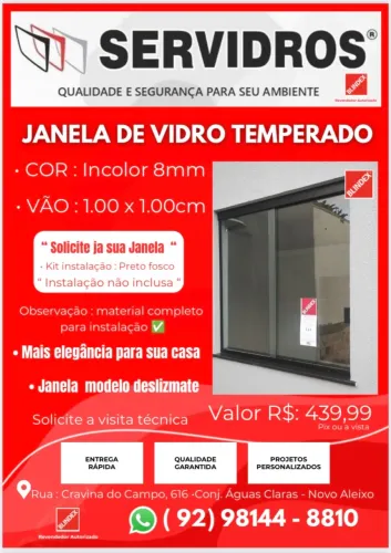 Janela de vidro temperado