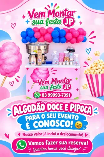 Algodão doce e pipoca