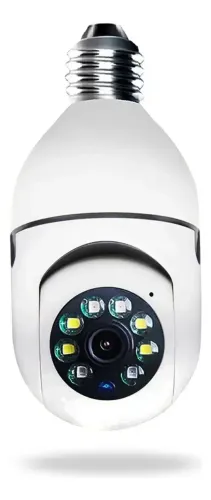 Yoosee Camera Lampada Segurança Wifi Ip 360 Full Hd Visão Noturna Cor Branco
