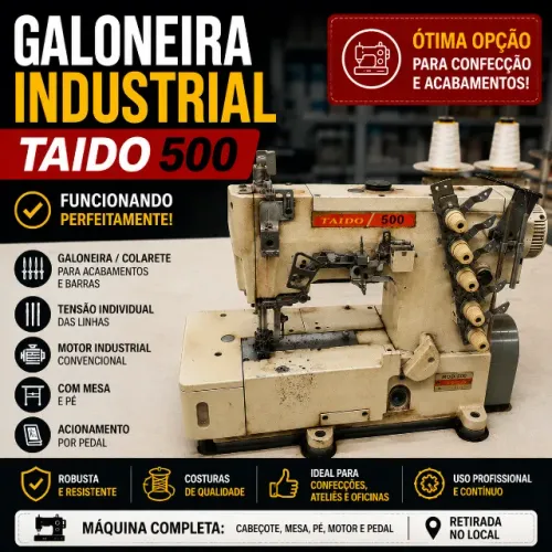 Máquina Galoneira Industrial Taido 500 Completa com Mesa e Motor