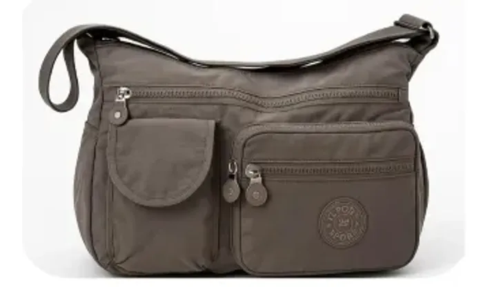 Bolsa Transversal Feminina Caqui - Grande, Prática e com Vários Compartimentos