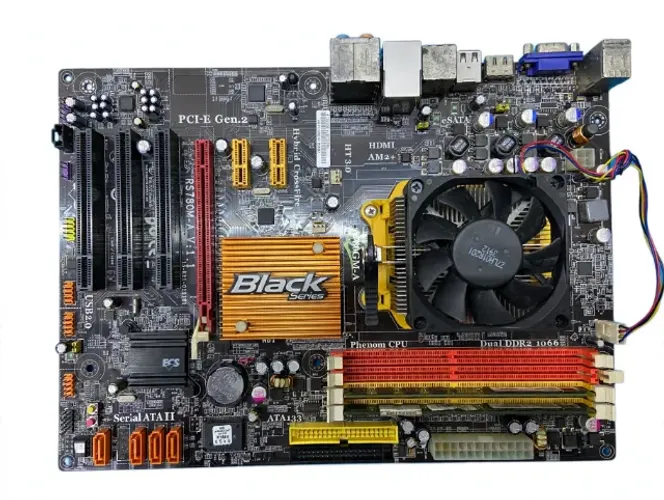Kit Placa Mãe ECS A780GM-A + Phonon II X4 955 + 4GB DDR2 Black Series