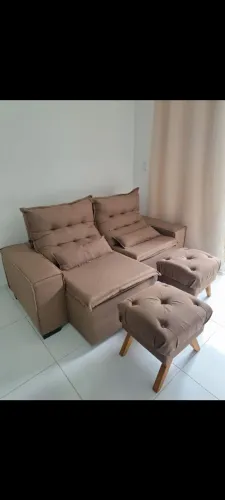 Sofá Retrátil e Reclinável Pillowtop