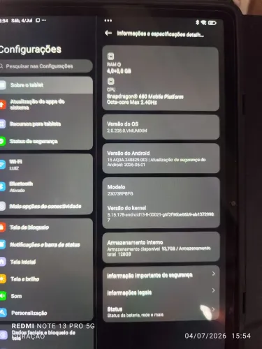 Tablet redimi note SE 128G teclado, capa e caneta