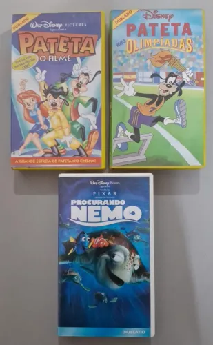 VHS Disney Procurando Nemo, Pateta O Filme e Pateta nas Olimpíadas