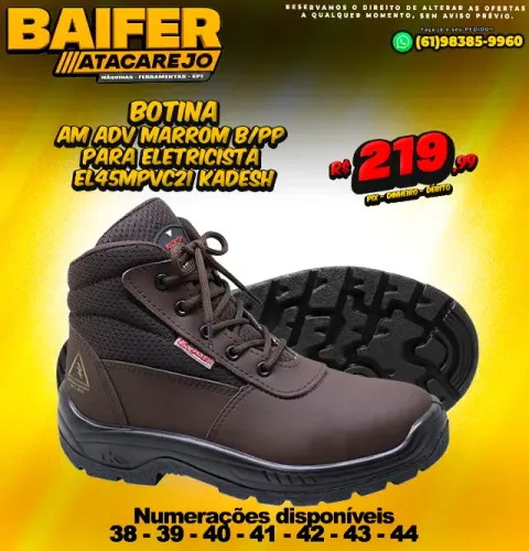 Botina AM ADV Marrom B/PP Para Eletricista EL45MPVC21 Kadsh