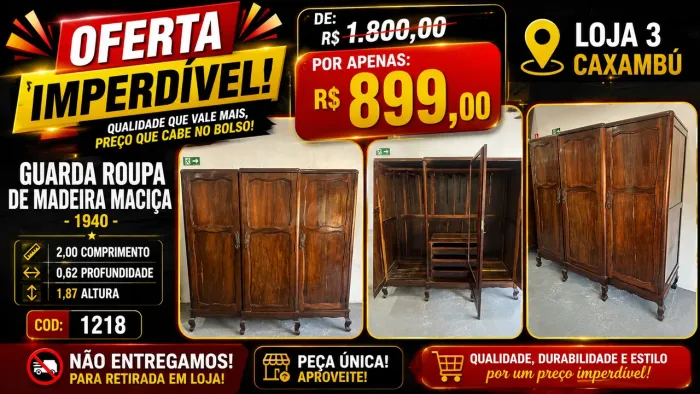 Guarda roupa - antiguidade PROMOÇÃO 
