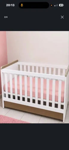 Berço cama americano retrô e colchão