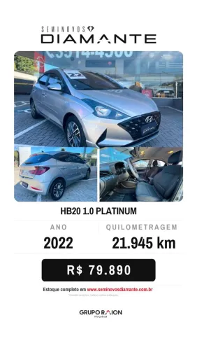 Hyundai HB20 Platinum 1.0 TB Flex 12V AUT 2022