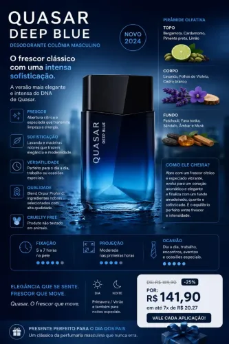Quasar Deep Blue O Boticário