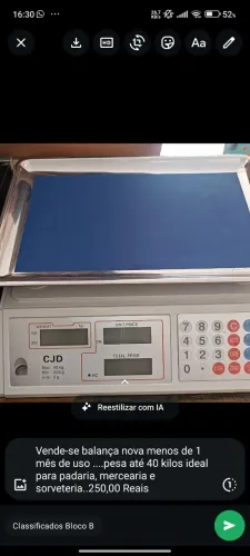 Balança digital nova menos de um mês de uso 