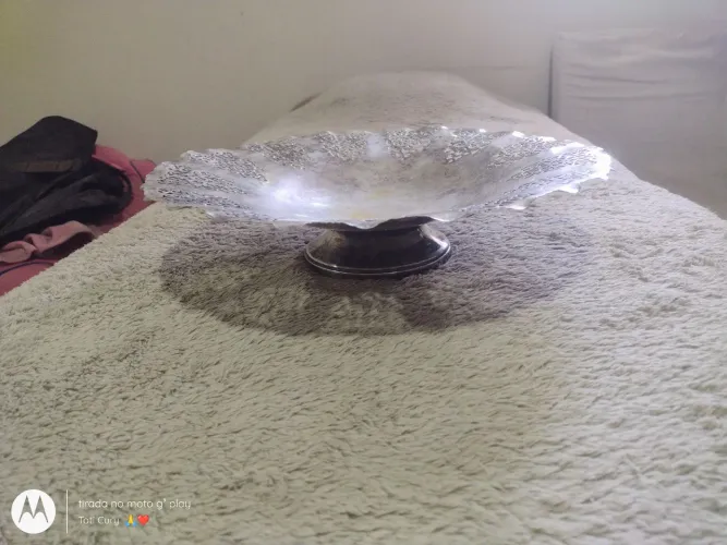 Promoção para retirar hoje lindo centro de mesa antigo de prata 