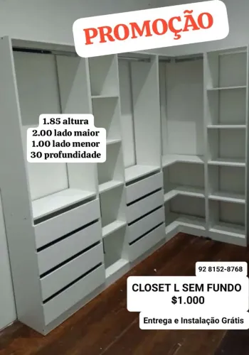 Closet Roupeiros embutidos Black Friday preços imperdíveis 