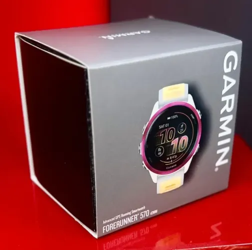 Garmin Forerunner 570 Amoled - 42mm - BONE / MANGO - Produto Novo com Garantia da Loja