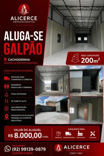 ALUGO GALPÃO DE 200 M2 NA CACHOEIRINHA