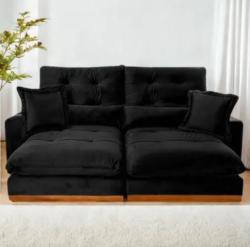 Sofá Black Arthur 2,5 m Preto