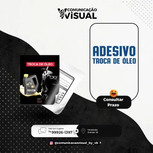 Adesivo troca de oleo