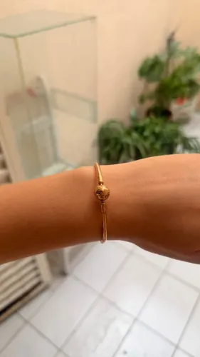 Pulseira Pandora rígida em banho ouro rose