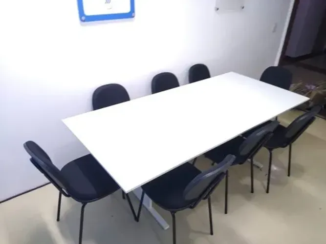 Mesa de reunião sala de professores 2,00x0,80x0,75 com 8 cadeiras