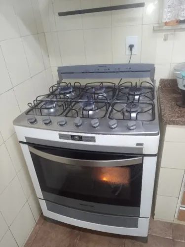 Fogão Brastemp 6 Bocas Gás de Rua Branco