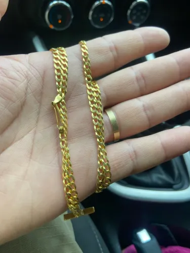 Lindo cordão de prata banhado a ouro 18k novo 