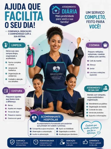 Precisa de Ajuda no Dia a Dia? Contrate por Diária!<br>
