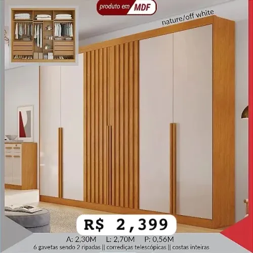 Guarda Roupa Siena 100% MDF