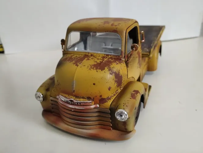 Miniatura antiga customizada Chevy coe Truck 1953 prancha 1/24