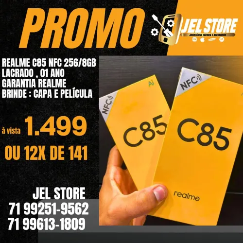 Realme C85 256GIGAS, lacrado com 01 ano de garantia pelo fabricante 