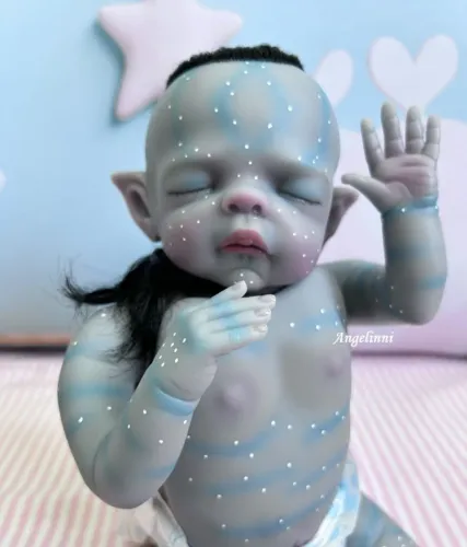 Boneca Bebe Reborn Avatar Modelo Unissex Brilha No Escuro