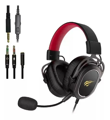 Headset Gamer Havit H2008d, P2 3.5mm, Driver 50mm , Preto, Novo, Lacrado