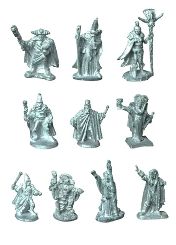 Kit De 10 Miniaturas De Magos / Wizard - Rpg D&d Metal