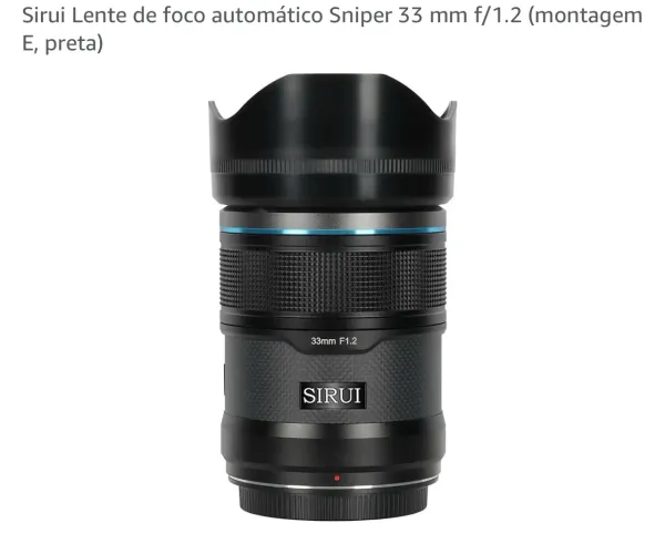 Sirui Lente de foco automático Sniper 33 mm f/1.2 (montagem E, preta)