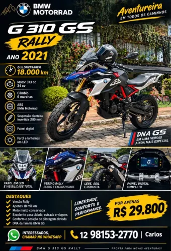 OPORTUNIDADE- Impecável! - BMW G 310 GS RALLYE