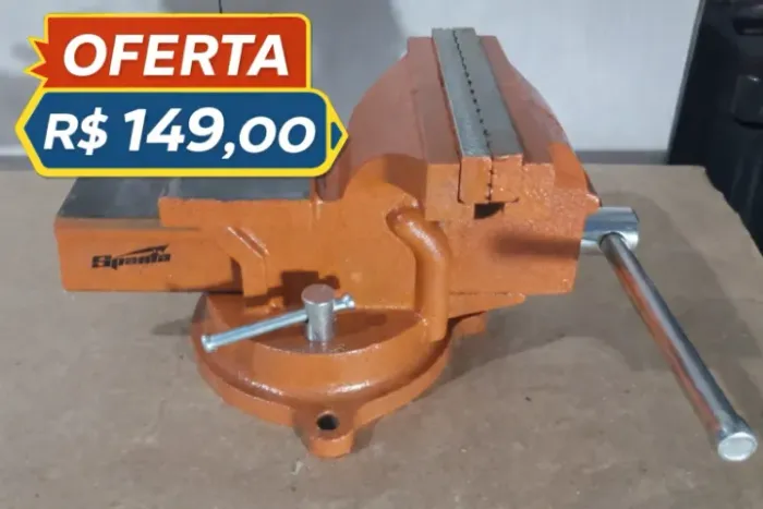 TORNO / MORSA DE BANCADA 5? COM BASE GIRATÓRIA - NOVO NA CAIXA 